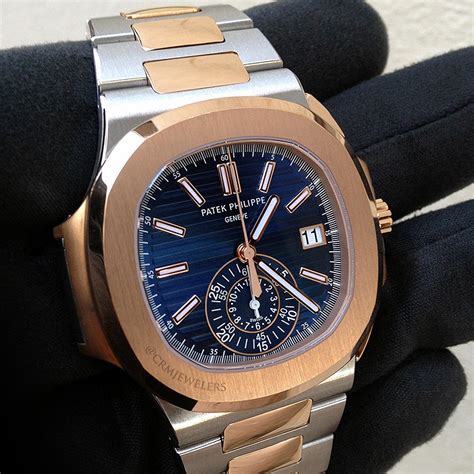 patek philippe nautilus two-tone blue price|Patek Philippe Nautilus original price.